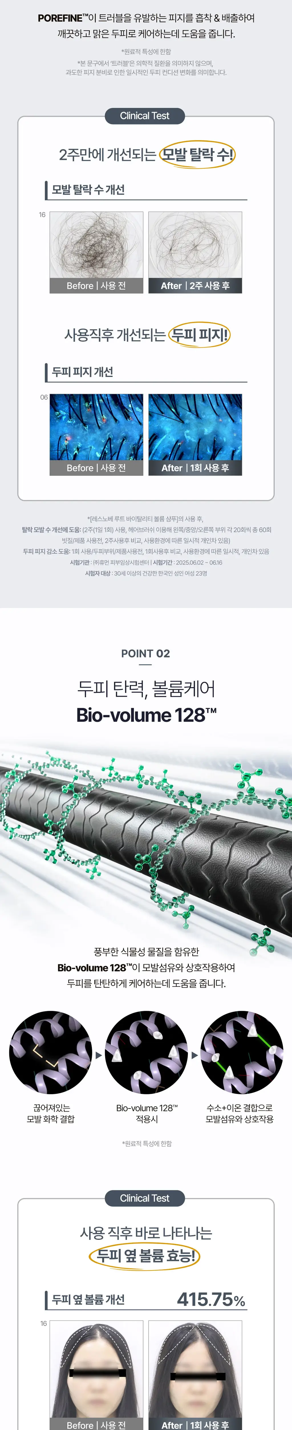 [두피탄력/탈락모 개선] 레스노베 루트 바이탈리티 볼륨 샴푸 300ml 상세페이지 3